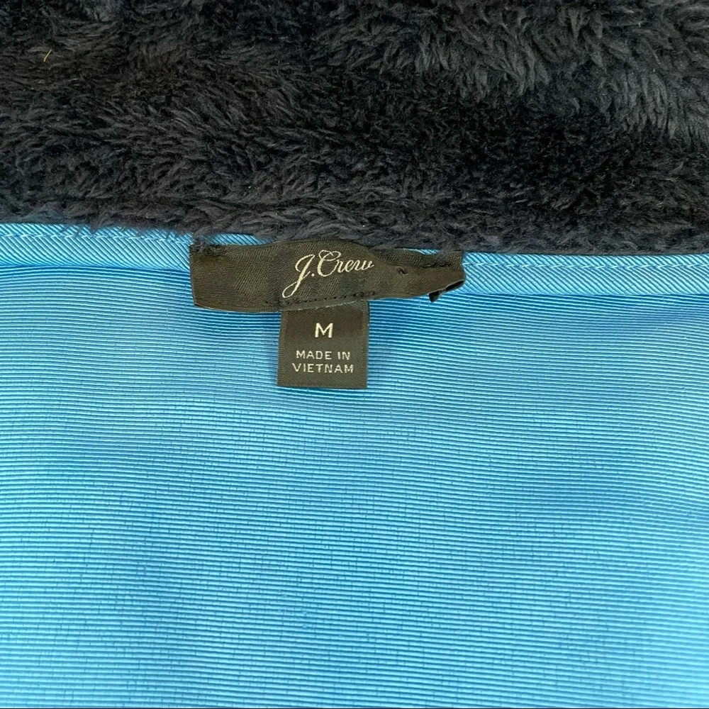J Crew Superplush Sherpa Full-Zip Jacket Navy Blue Size Medium - Picture 10 of 12